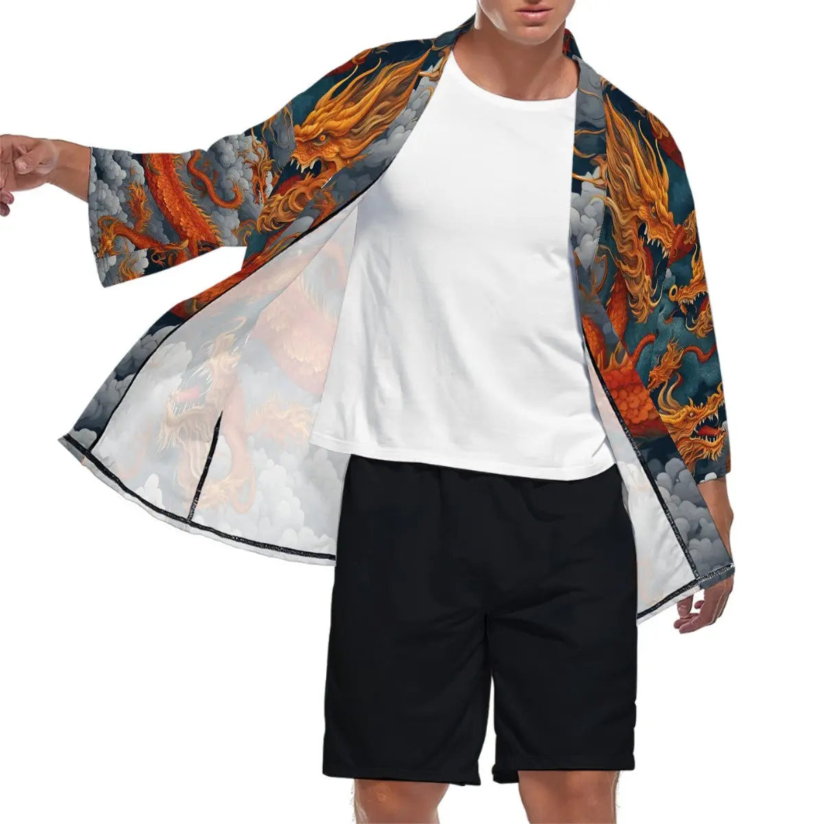 Kimono Cardigan Dragon Design Sacred In Sight