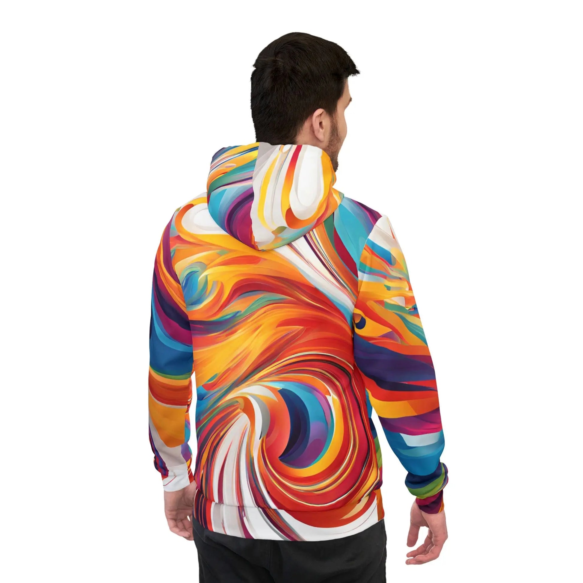 Swirl Paint Athletic Hoodie - Colorful and Stylish Hoodie for the Artistic Soul Printify