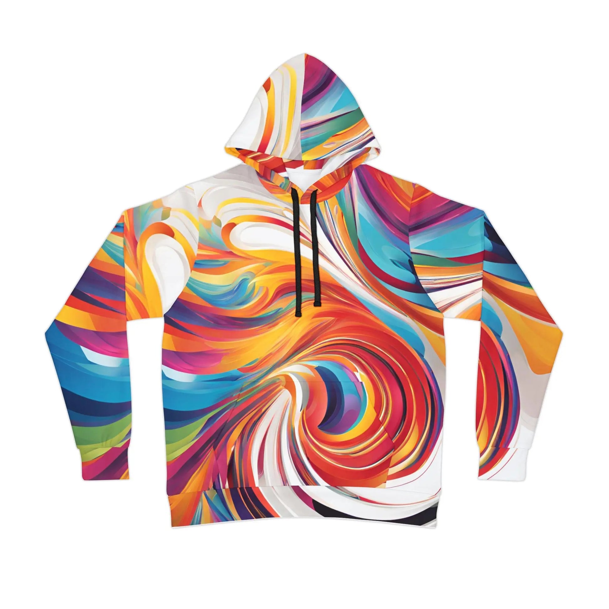 Swirl Paint Athletic Hoodie - Colorful and Stylish Hoodie for the Artistic Soul Printify