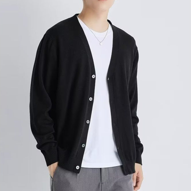 Men's Knitted Cardigan Loose Casual Path of Threads