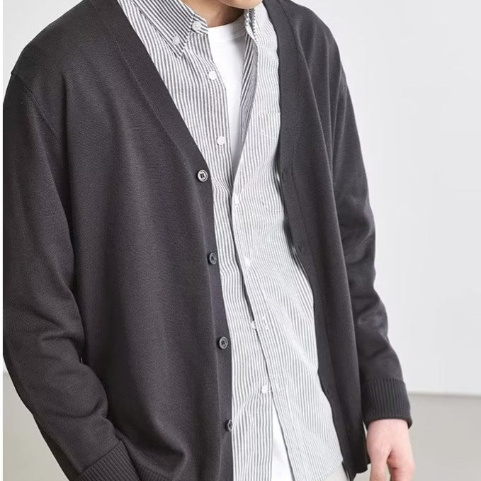 Men's Knitted Cardigan Loose Casual Path of Threads