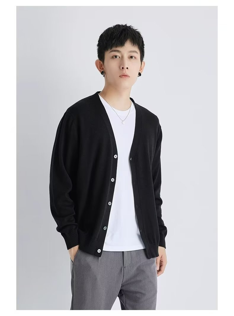 Men's Knitted Cardigan Loose Casual Path of Threads