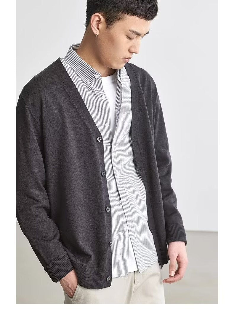 Men's Knitted Cardigan Loose Casual Path of Threads