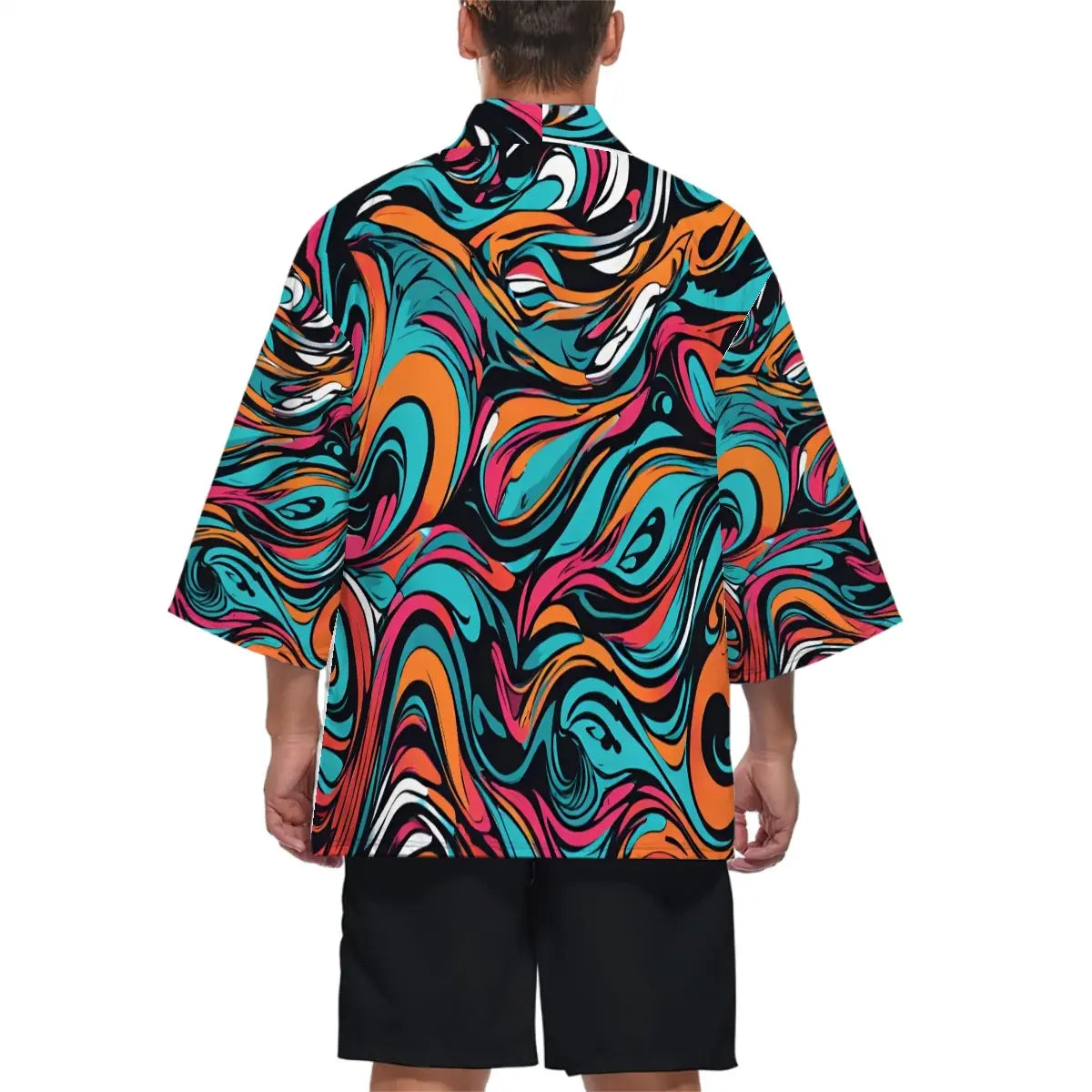 Kimono Cardigan Graffiti Pattern Sacred In Sight