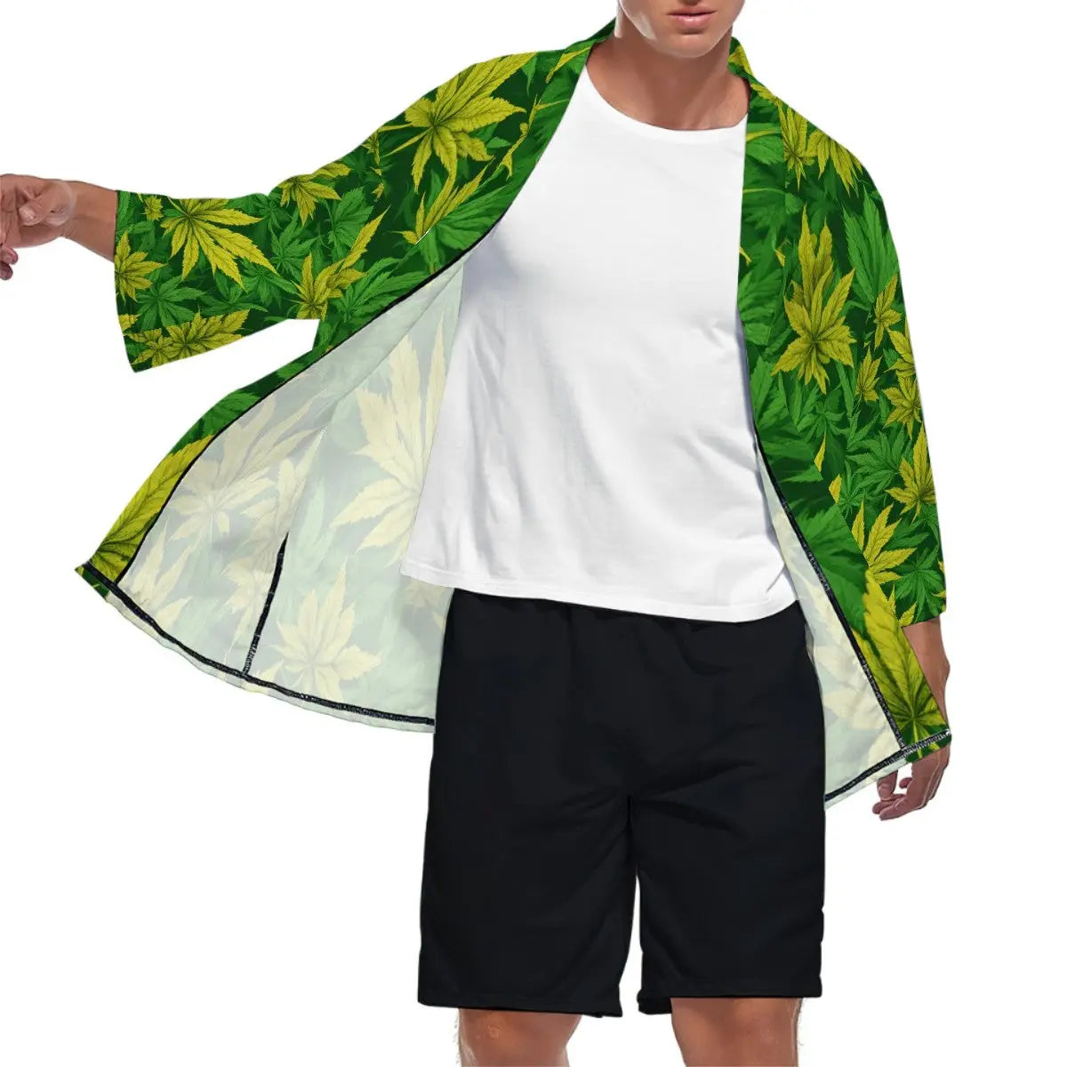 Kimono Cardigan Smoking Leaf Path of Threads