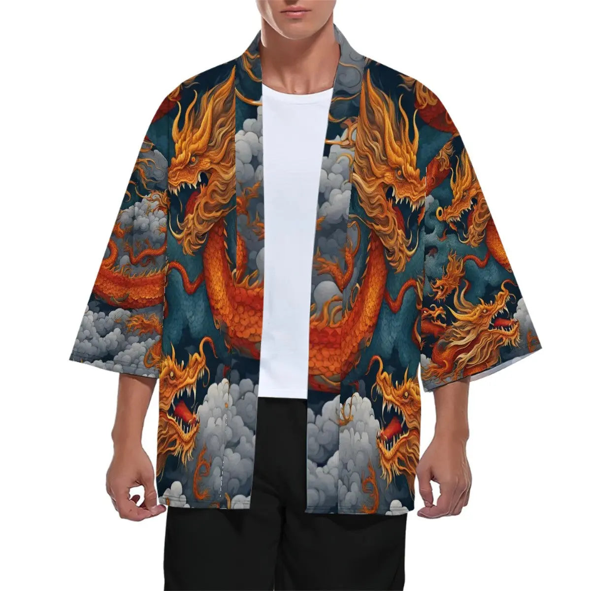 Kimono Cardigan Dragon Design Sacred In Sight