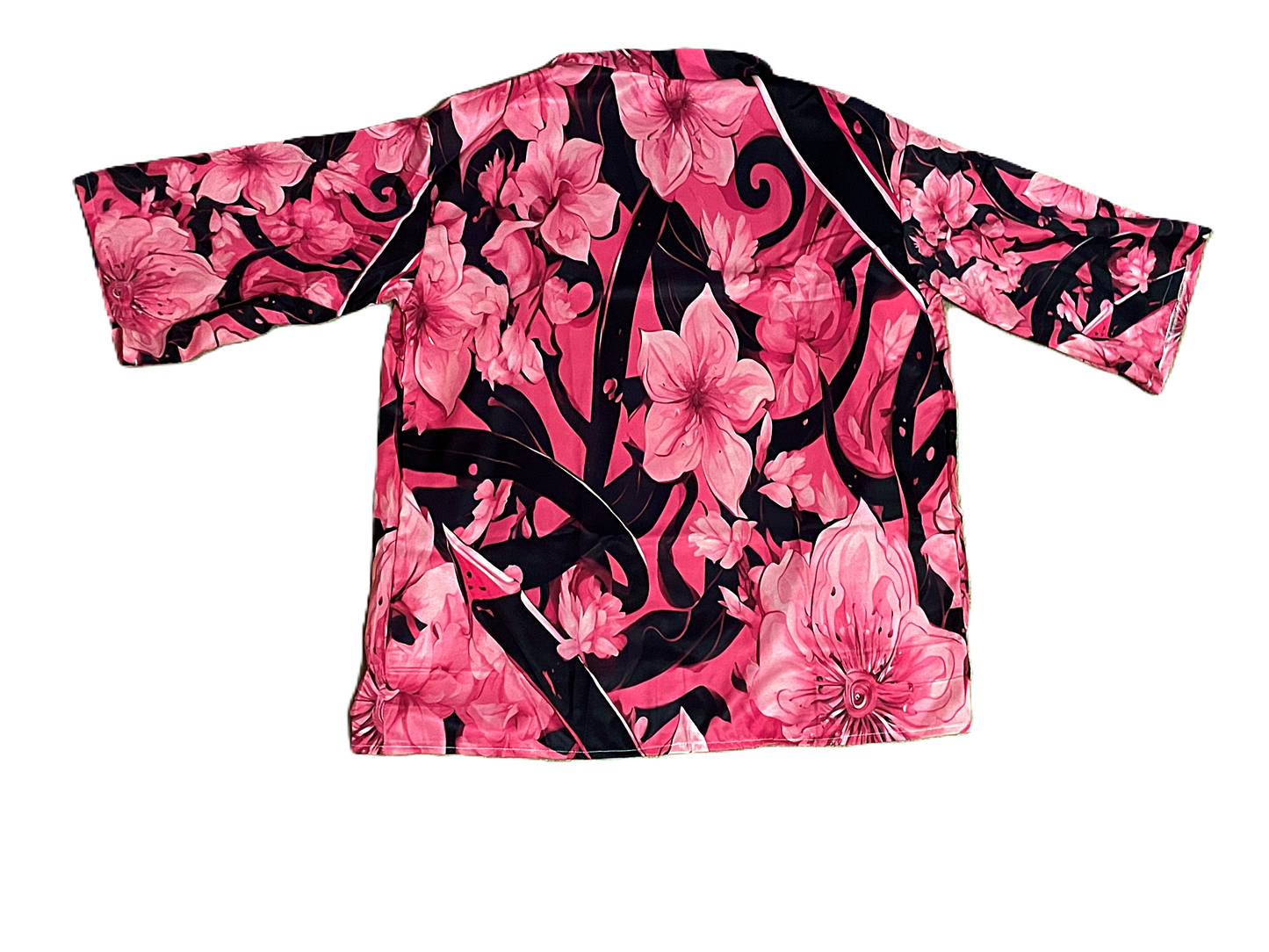 Pink Flowers Kimono Cardigan