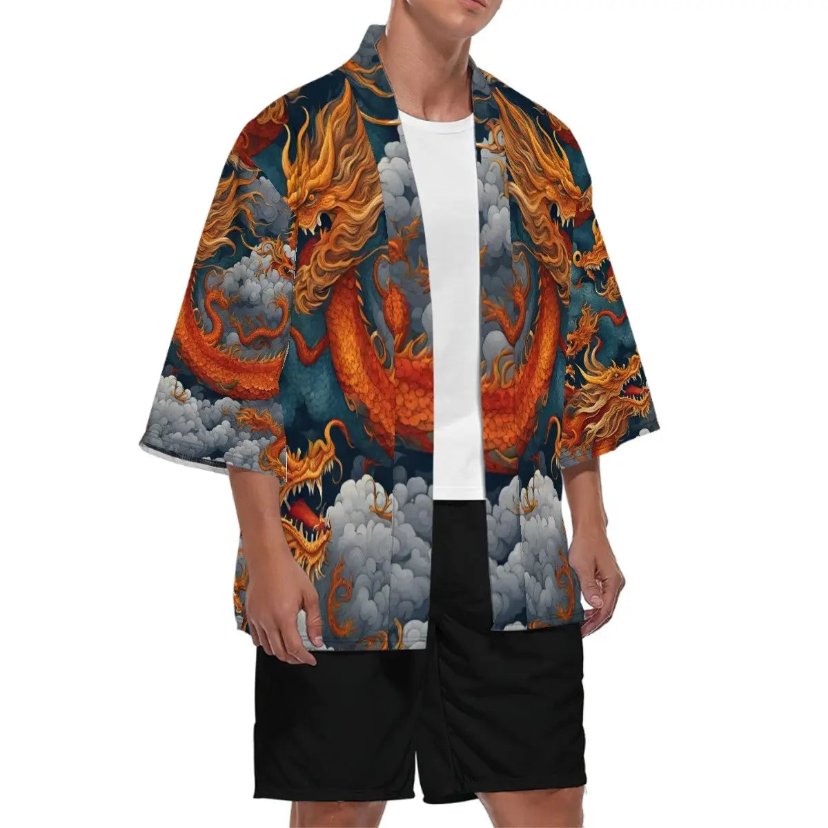 Kimono Cardigan Dragon Design Sacred In Sight